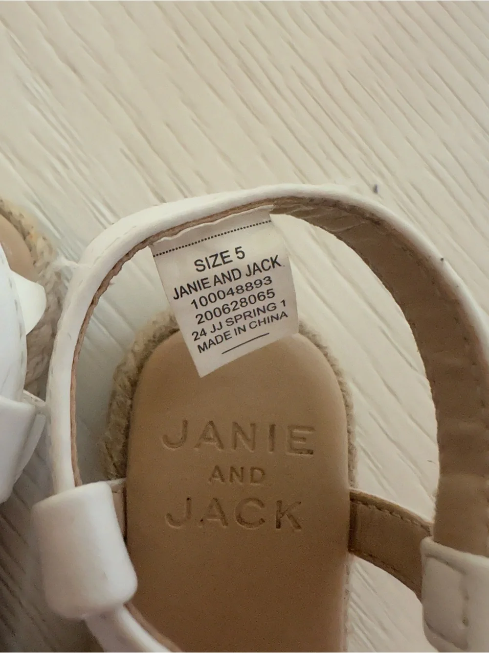 Janie and Jack White 3D Rose Flower Braided Espadrille Sandals Size 5